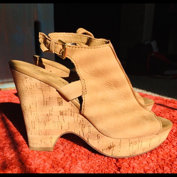 Franco Sarto Peep Toe Wedges - Picture 6 of 7